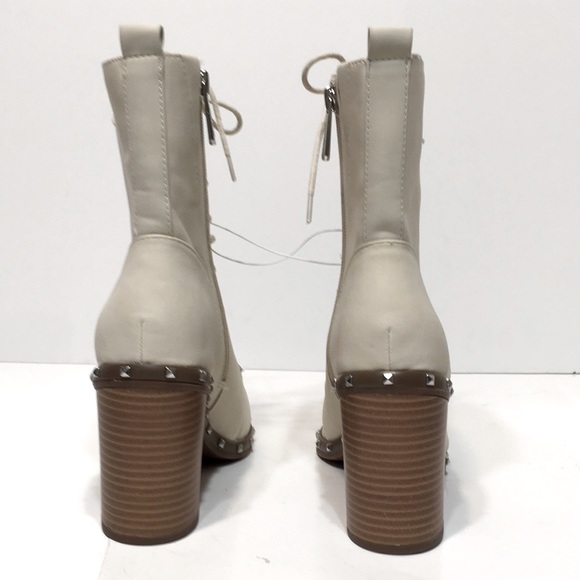 Cream crocodile boot Charles by Charles David lace up studded Duffy US 7 - Picture 5 of 13